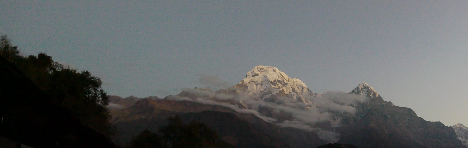 Annapurna South and Hiunchuli at sunrise