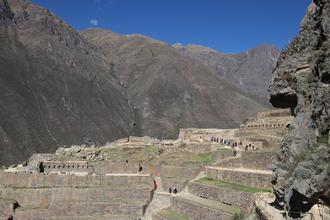 Looking across at Ollantaytambo Temple