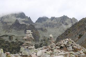 Cairns near the top