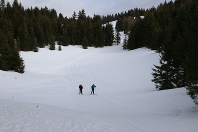 Roger and Mike on the undulating track