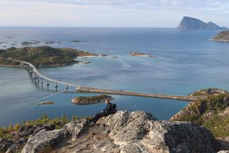 Bridge to Sommarøy and view of Håja
