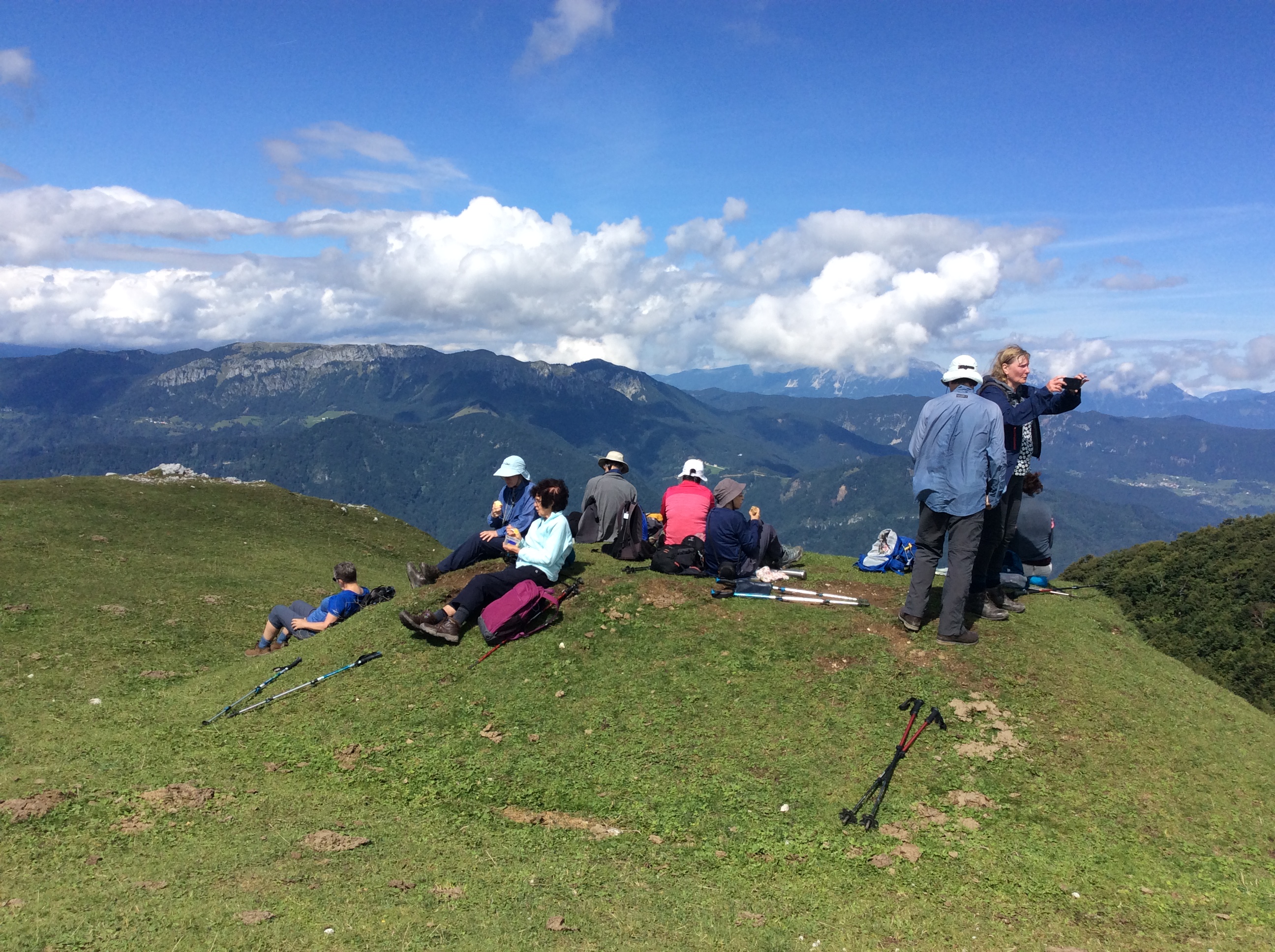 The Group lunching on top of Blegoš 